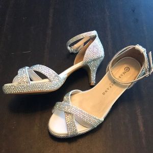 3 inch Marc Defang Crystal platform sandal pumps